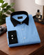 Royal French Royal Blue With Black Cuff Collar Executive Shirt