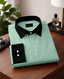 Royal French Mint Green With Black Cuff Caller Classic Shirt