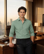 Royal French Green Line Classic Plane Shirt