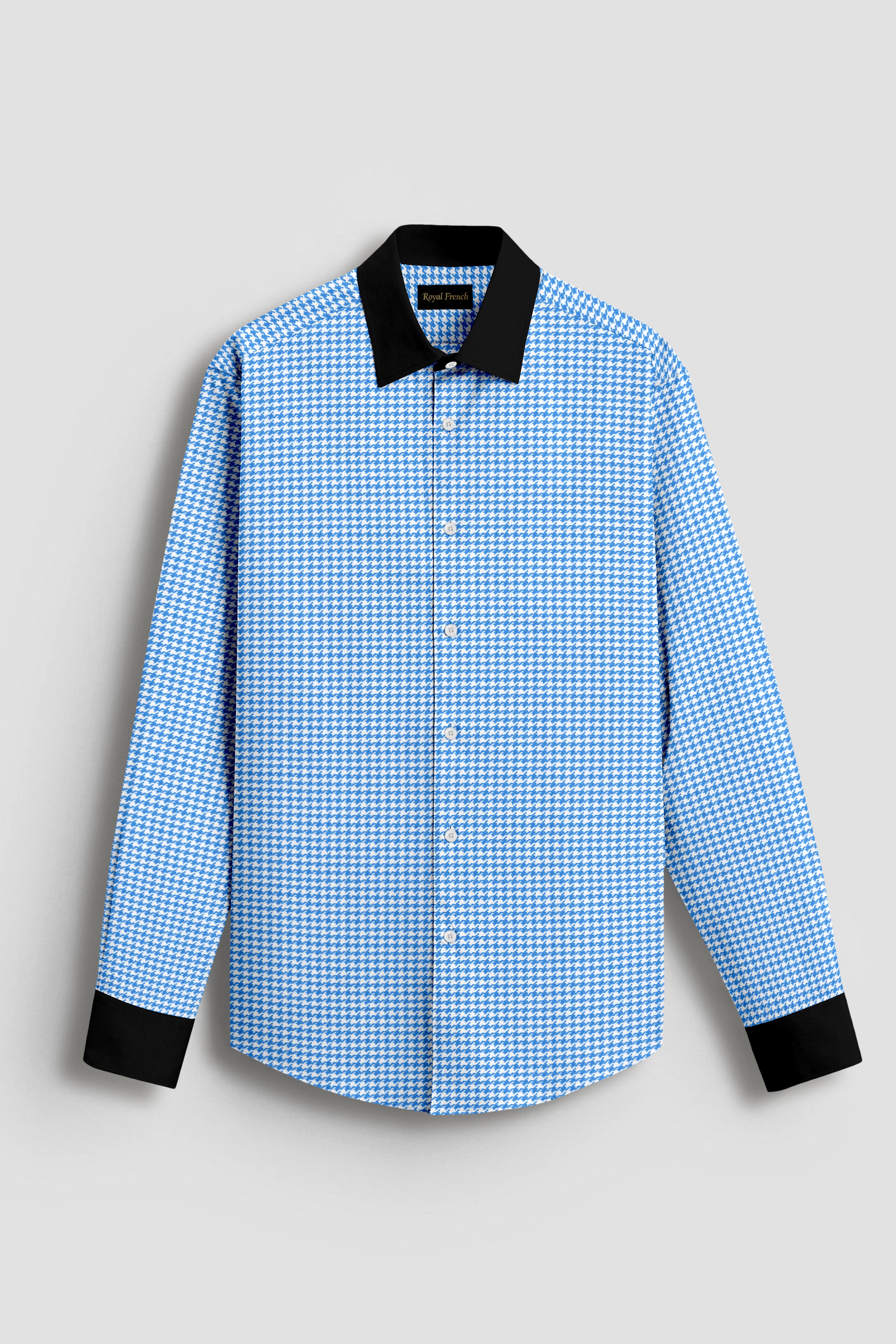 Royal French Royal Blue With Black Cuff Collar Executive Shirt