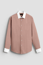 Royal French Micro Check Oxford Cotton Maroon With White Cuff Collar Shirt