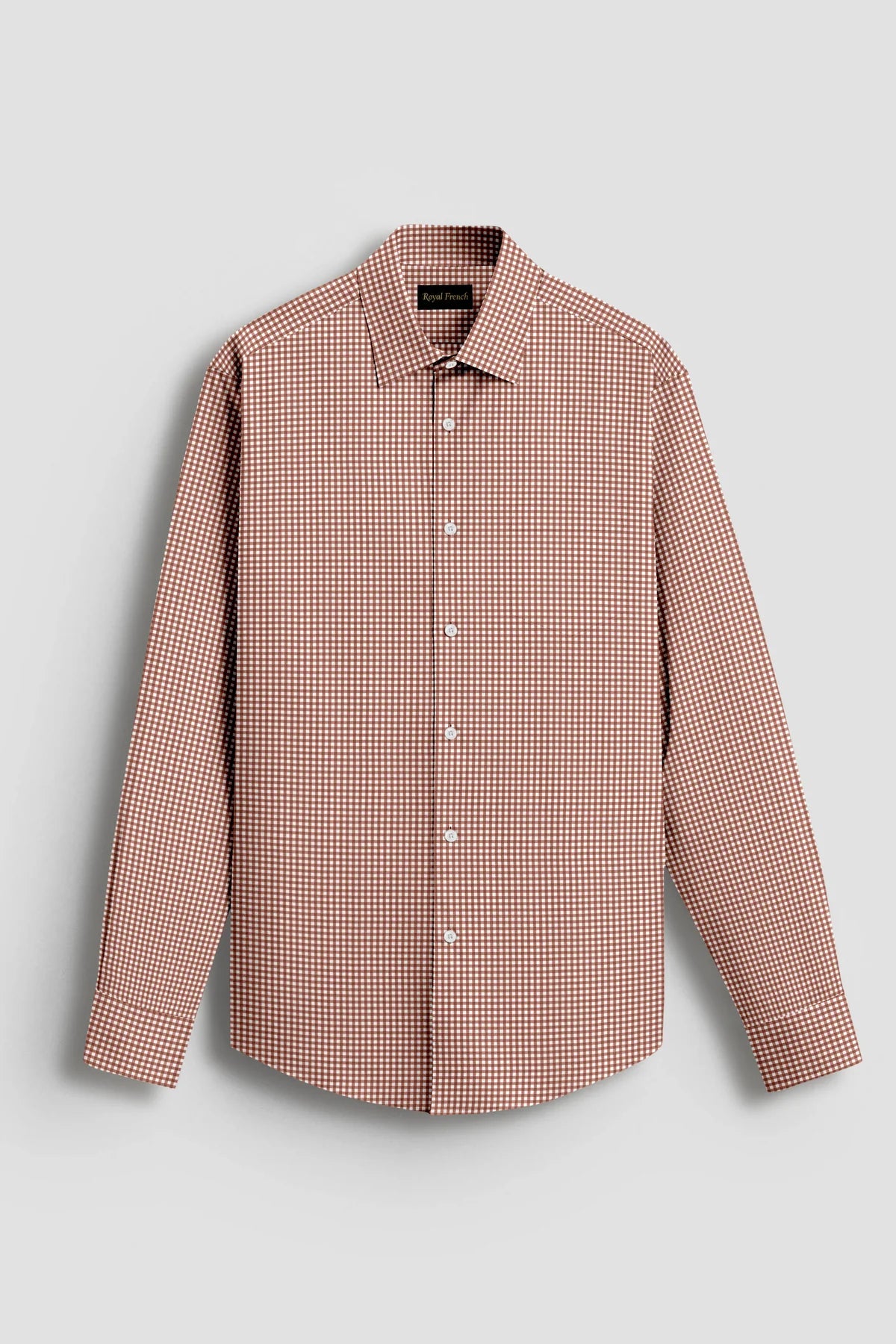 Royal French Micro Check Oxford Cotton Maroon Plane  Shirt