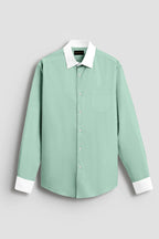 Royal French Mint Green  With White Cuff Caller Classic Shirt