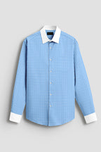 Royal French Royal Blue With White Cuff Collar Executive Shirt
