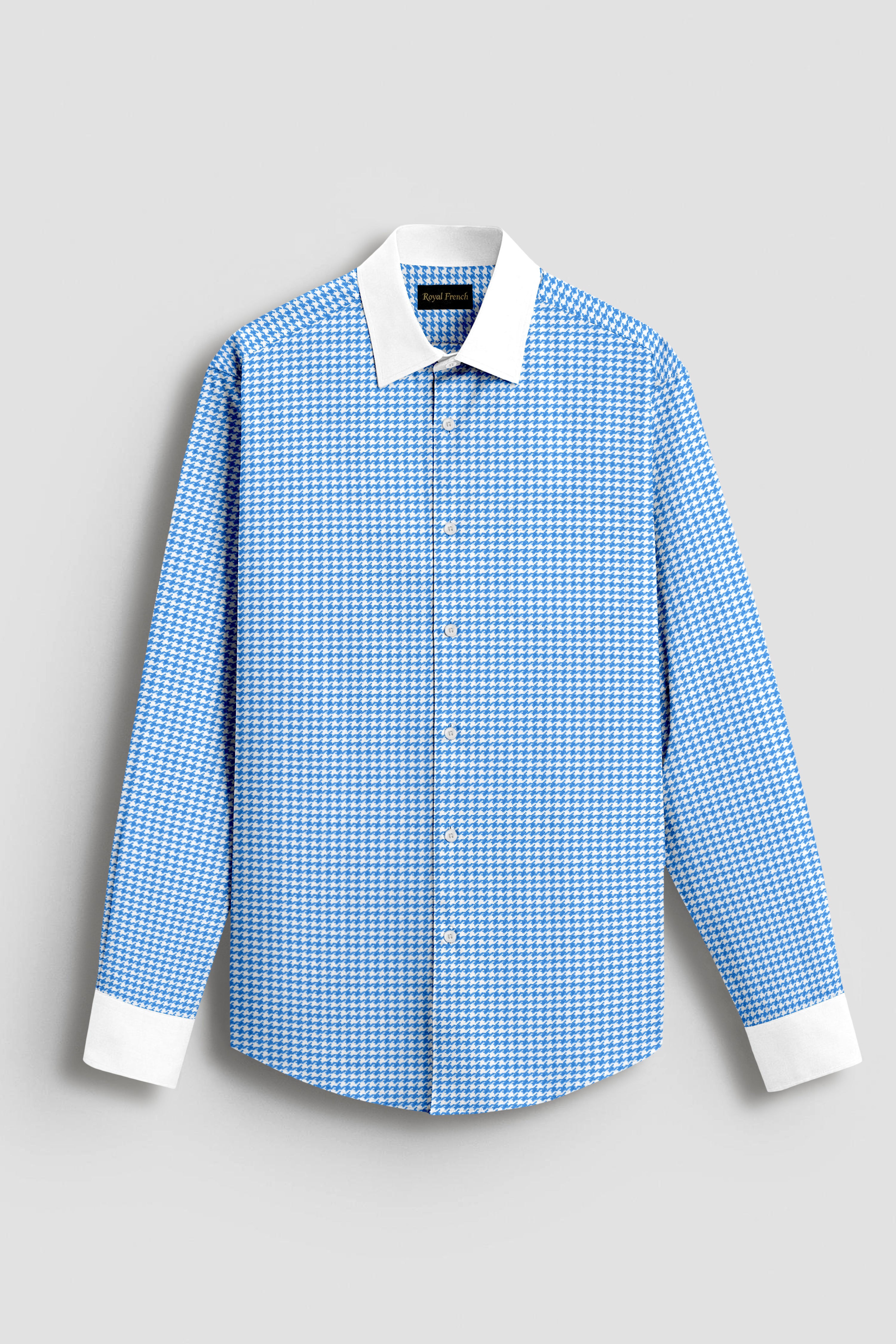 Royal French Royal Blue With White Cuff Collar Executive Shirt