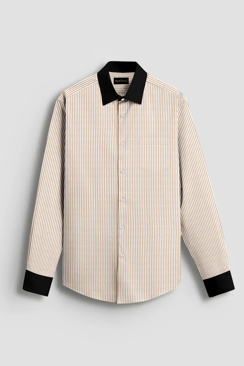 Royal French Orange Classic With Black Cuff Caller Shirt