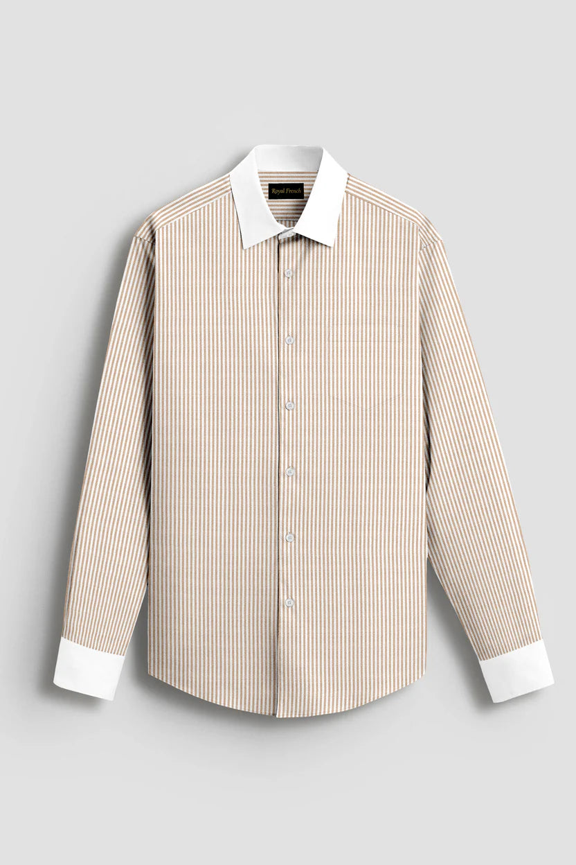 Royal French Orange Classic With White Cuff Caller Shirt