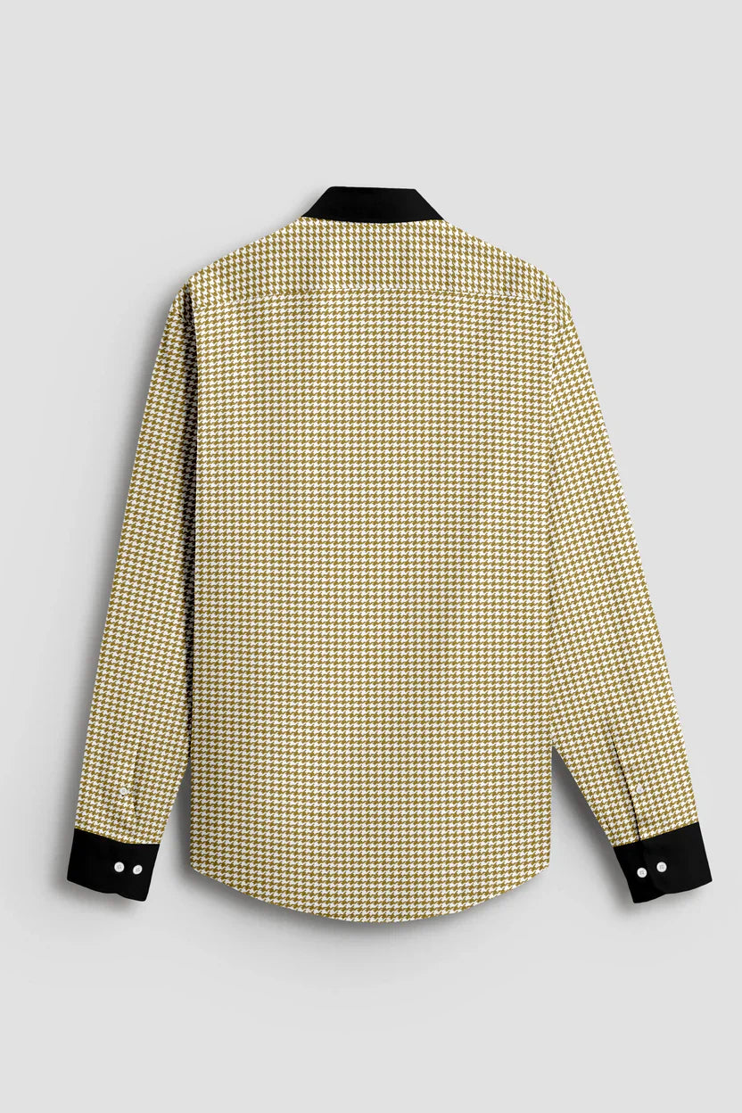 Royal French Mustard Yellow With Black Cuff Caller Classic Shirt