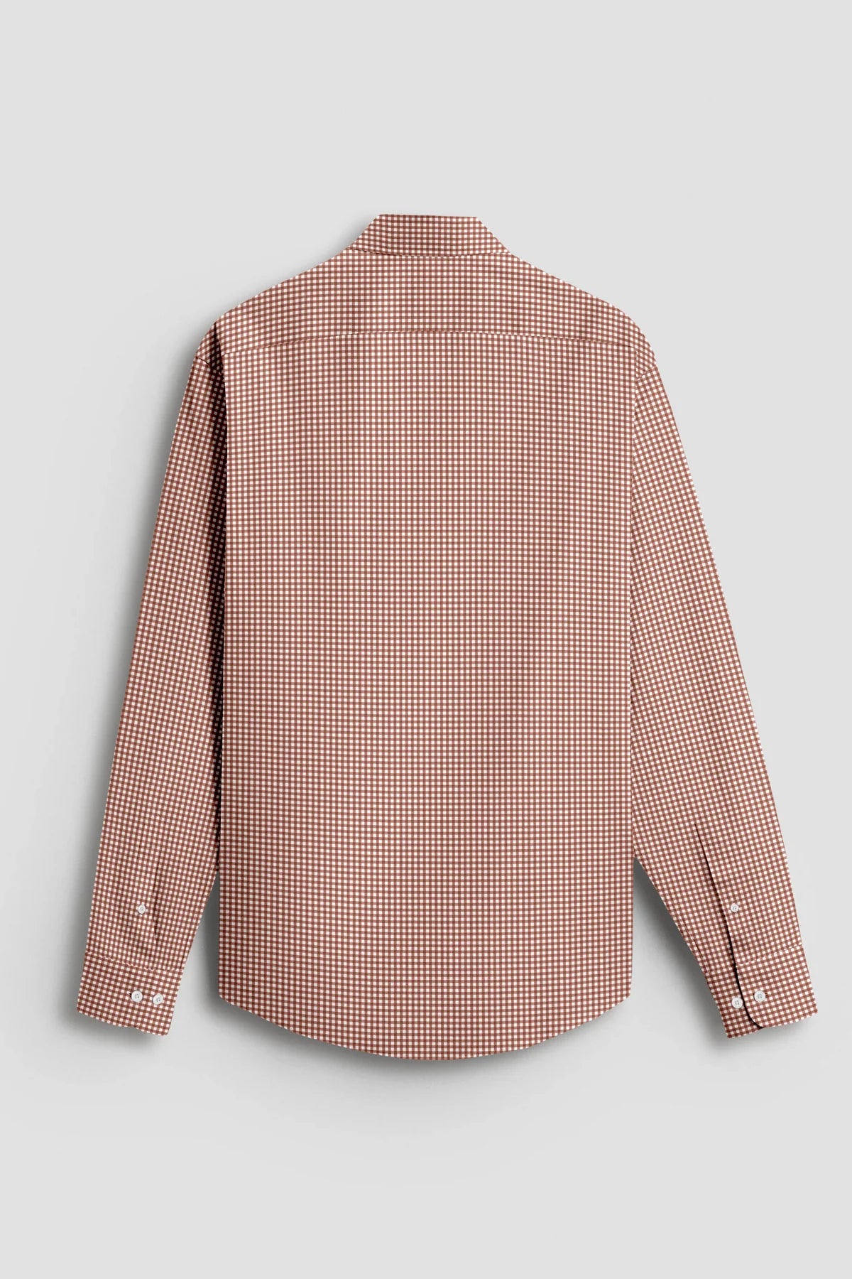 Royal French Micro Check Oxford Cotton Maroon Plane  Shirt