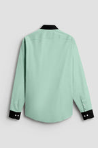 Royal French Mint Green  With Black Cuff Caller Classic Shirt