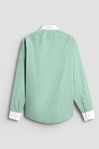 Royal French Mint Green  With White Cuff Caller Classic Shirt