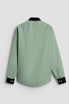 Royal French Green Line With Black Cuff Caller Classic Shirt