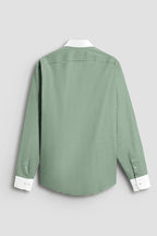 Royal French Green Line With White Cuff Caller Classic Shirt