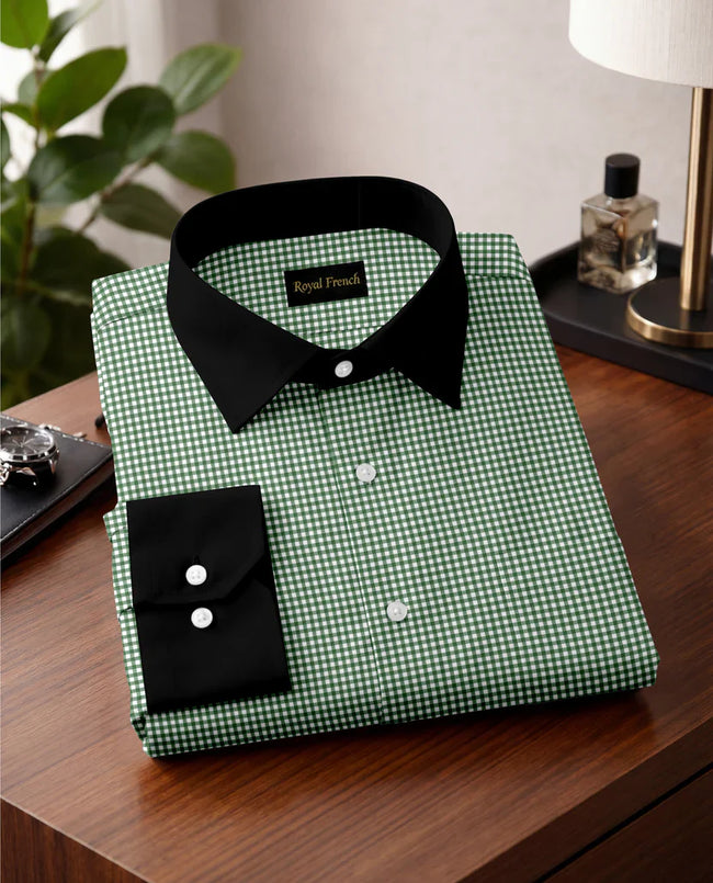 Royal French Green Line With Black Cuff Caller Classic Shirt Hover Image
