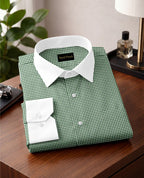Royal French Green Line With White Cuff Caller Classic Shirt