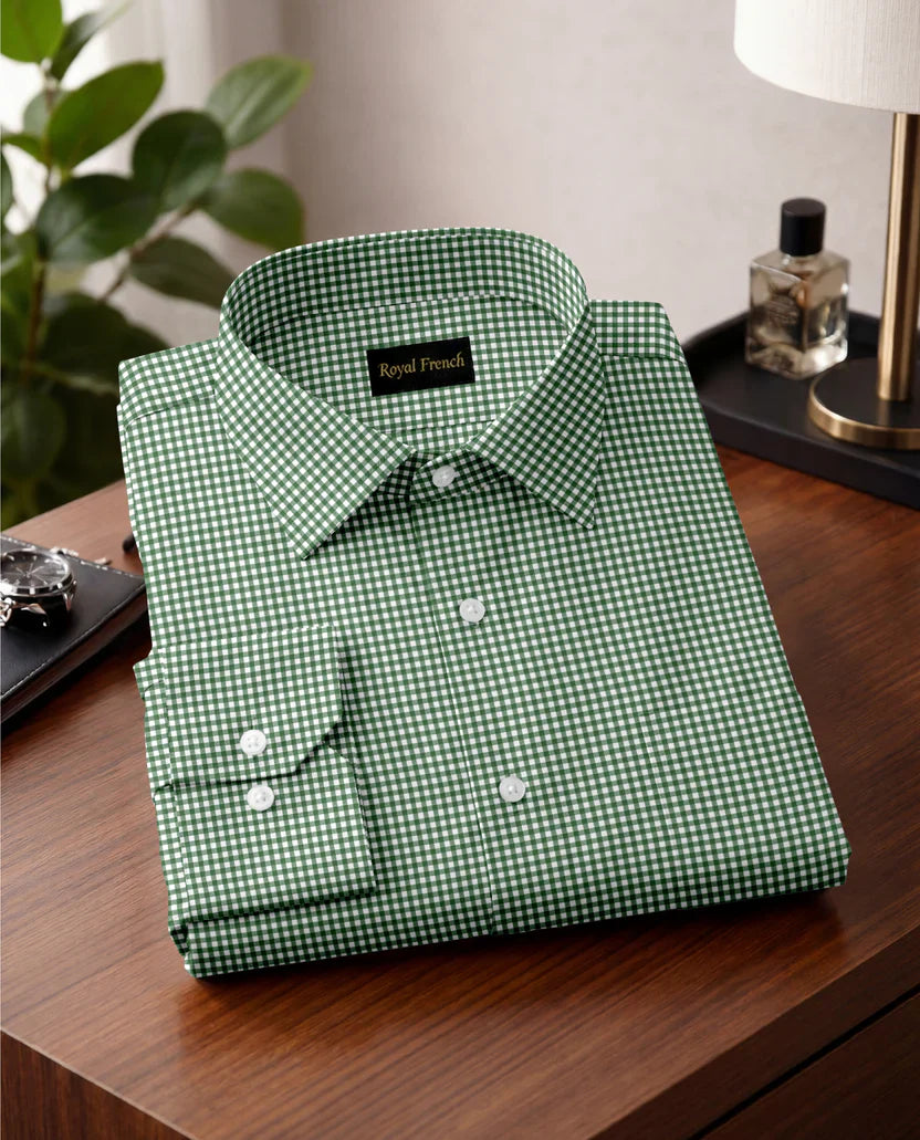 Royal French Green Line Classic Plane Shirt