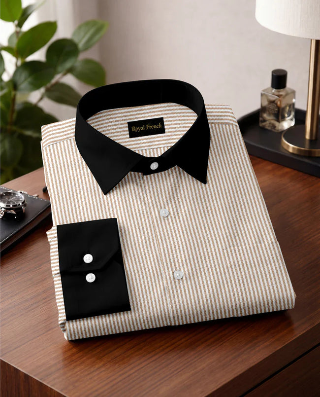 Royal French Orange Classic With Black Cuff Caller Shirt Hover Image
