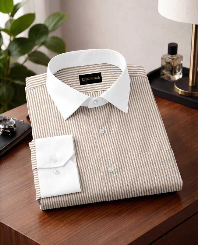 Royal French Orange Classic With White Cuff Caller Shirt Hover Image
