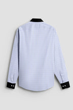 Royal French Blue Line With Black Cuff Collar Classic Shirt