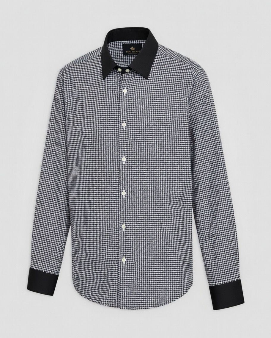 Royal French Micro Check Contrast Premium Shirt