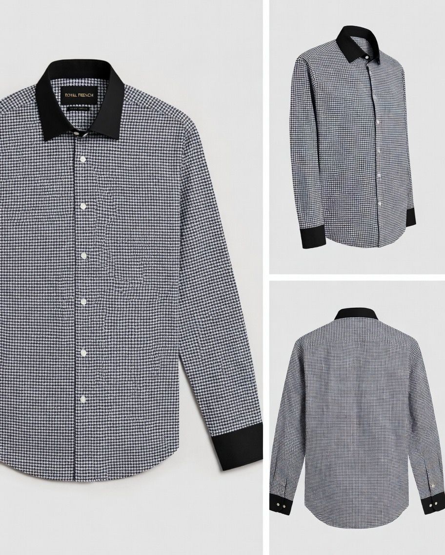 Royal French Micro Check Contrast Premium Shirt
