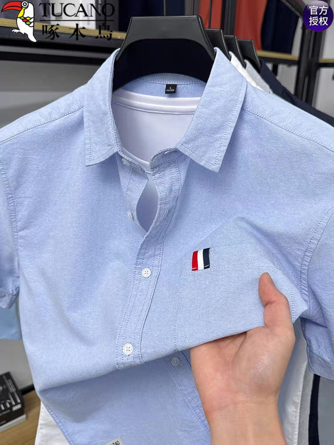 Premium Casual Half Sleeve  Sky Blue Shirt Hover Image