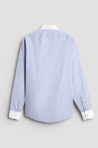Royal French Blue Line With White Cuff Collar Classic Shirt