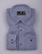 Fralix Blue Hounds tooth Jacquard Premium Gizza Long Sleeve Shirt