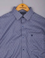 Fralix Blue Hounds tooth Jacquard Premium Gizza Long Sleeve Shirt