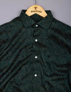 Olvane Green Printed Cotton Long Sleeve Shirt