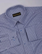 Fralix Blue Hounds tooth Jacquard Premium Gizza Long Sleeve Shirt