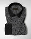 Carbon Black and Meteorite Grey Paisley Pattern Printed Designer Giza Cotton Full Sleeve Shirt
