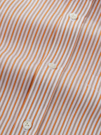 Barboni Orange Striped Full  Sleeve Classic Fit Classic Formal Egyptian Giza Silk Touch Cotton Shirt.